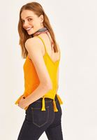 Bayan Sarı Püskül Detaylı Triko Atlet