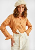 Bayan Bej Oversize Gömlek