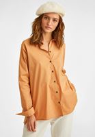 Bayan Bej Oversize Gömlek