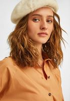 Bayan Bej Oversize Gömlek