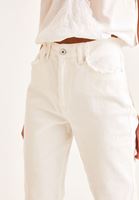 Bayan Beyaz Düşük Bel Boyfriend Pantolon