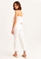 Bayan Beyaz Düşük Bel Boyfriend Pantolon