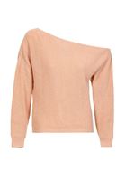 Bayan Pembe Kayık Yaka Asimetrik Kazak