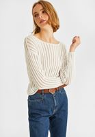 Bayan Beyaz Bot Yaka Ajurlu Kazak