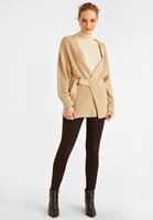 Bayan Bej Kemer Detaylı Hırka