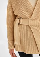 Bayan Bej Kemer Detaylı Hırka