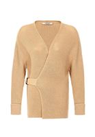 Bayan Bej Kemer Detaylı Hırka