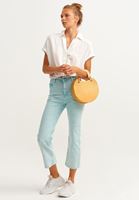 Bayan Mavi Yüksek Bel Bol Paça Pantolon