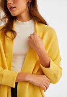 Bayan Sarı Yanları Yırtmaçlı Uzun Hırka