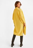 Bayan Sarı Yanları Yırtmaçlı Uzun Hırka