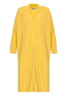 Bayan Sarı Yanları Yırtmaçlı Uzun Hırka