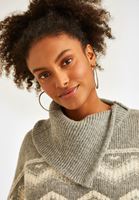 Bayan Gri Jakar Detaylı Kazak