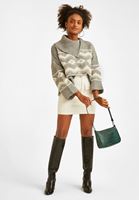 Bayan Gri Jakar Detaylı Kazak