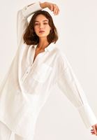 Bayan Beyaz Oversize Gömlek