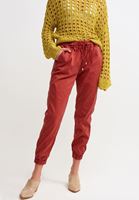 Bayan Bordo Bağcık Detaylı Jogger Pantolon ( TENCEL™ )