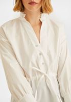 Bayan Beyaz Fırfır Detaylı Gömlek