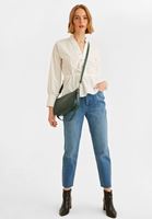 Bayan Beyaz Fırfır Detaylı Gömlek