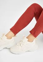 Bayan Beyaz Kalın Tabanlı Sneaker