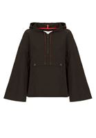 Bayan Siyah Kanguru Cepli Yağmurluk