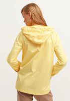 Bayan Sarı Casual Cepli ve Kapüşonlu Yağmurluk