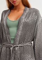 Bayan Siyah Dokulu Midi Kimono 