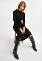 Bayan Siyah  Uzun Triko Elbise