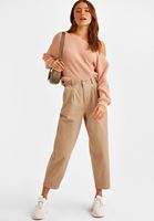 Women Beige Ultra High Rise Slouchy Jean