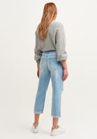 Bayan Mavi Düşük Bel Boyfriend Denim Pantolon