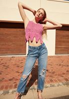 Bayan Mavi Düşük Bel Boyfriend Denim Pantolon