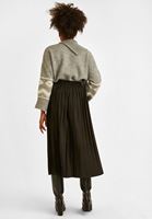 Bayan Siyah Kemerli Pileli Etek