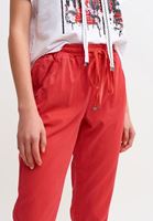 Bayan Kırmızı Beli Lastikli Havuç Pantolon ( TENCEL™ )