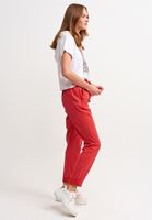 Bayan Kırmızı Beli Lastikli Havuç Pantolon ( TENCEL™ )