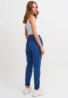 Bayan Lacivert Beli Lastikli Havuç Pantolon ( TENCEL™ )