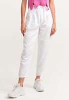 Bayan Beyaz Pile Detaylı Slouchy Pantolon( TENCEL™)