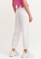 Bayan Beyaz Pile Detaylı Slouchy Pantolon( TENCEL™)