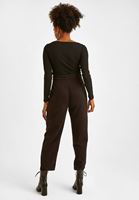 Bayan Siyah Yüksek Bel Boru Paça Pantolon ( TENCEL™ )