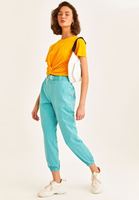 Bayan Mavi Yüksek Bel Jogger Pantolon ( TENCEL™ )