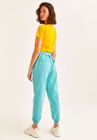 Bayan Mavi Yüksek Bel Jogger Pantolon ( TENCEL™ )