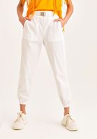 Women White High Rise Jogger Pants (TENCEL ™)