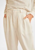 Bayan Krem Yüksek Bel Çıtçıt Detaylı Pantolon  ( TENCEL™ )