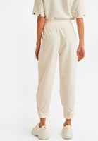 Bayan Krem Yüksek Bel Çıtçıt Detaylı Pantolon  ( TENCEL™ )