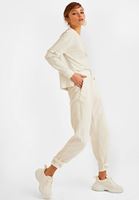 Bayan Krem Yüksek Bel Çıtçıt Detaylı Pantolon  ( TENCEL™ )