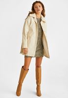 Bayan Krem Kürk Detaylı Ceket