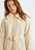 Bayan Krem Kürk Detaylı Ceket