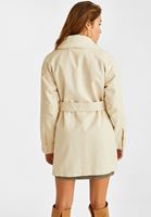 Bayan Krem Kürk Detaylı Ceket