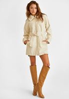 Bayan Krem Kürk Detaylı Ceket