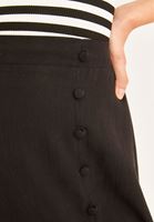 Bayan Siyah Yırtmaçlı Midi Boy Etek ( TENCEL™ )