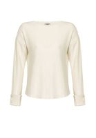 Bayan Krem Düğme Detaylı Bluz