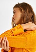 Bayan Turuncu Düğme Detaylı Bluz