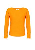 Bayan Turuncu Düğme Detaylı Bluz